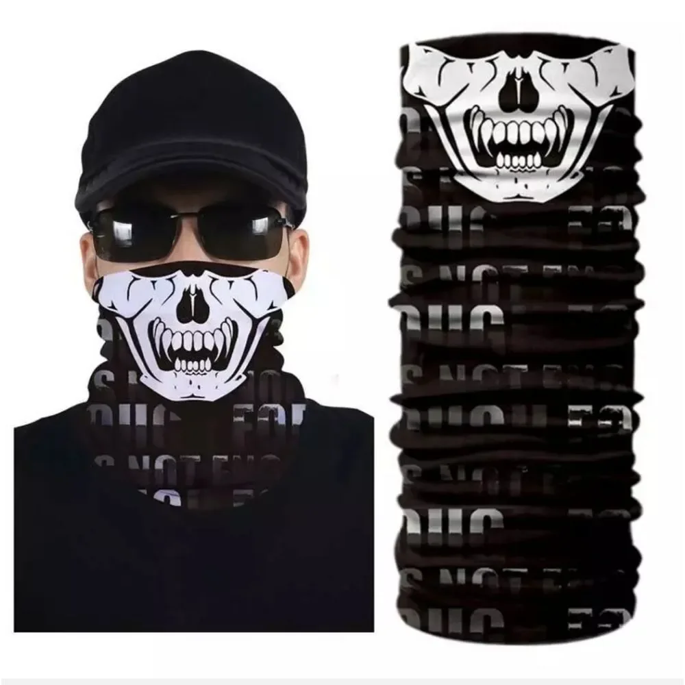 Bandana Neck Gaiter Skull Face Mask Bandanas Tube Breathable Rave Face Scarf US